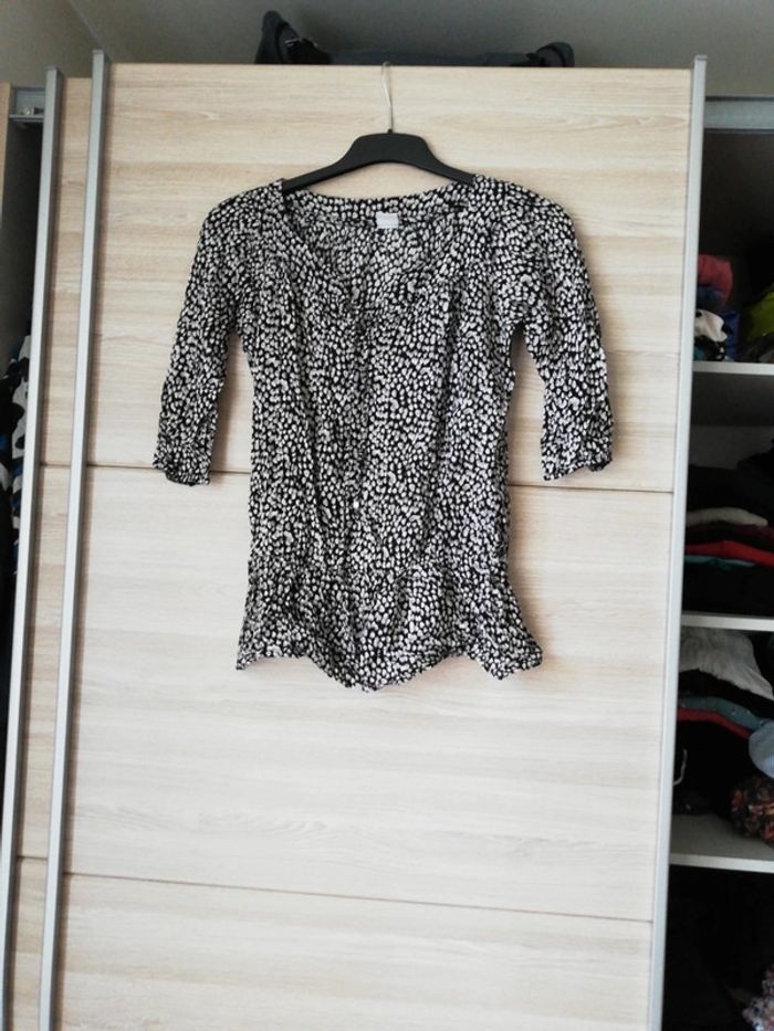 Blouse noir gris