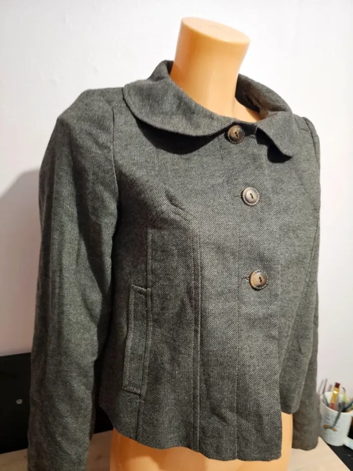 Veste habillé blazer grise, camaïeu taille S 36 - photo numéro 2