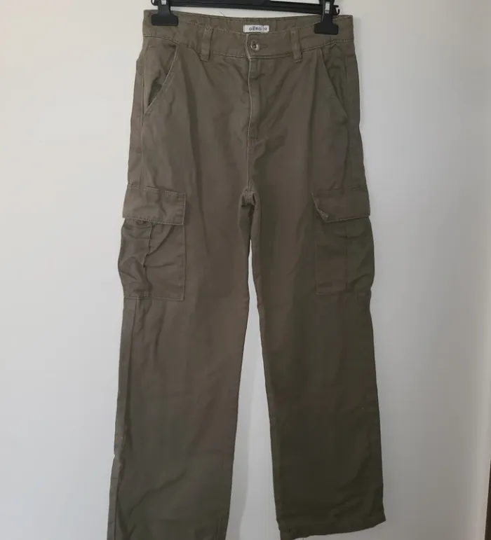 Gemo - pantalon cargo coton kaki 12 ans