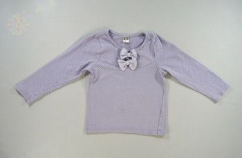 Tee-shirt manches longues jean violet pois Tape À L'oeil 4 ans 104 cm fille