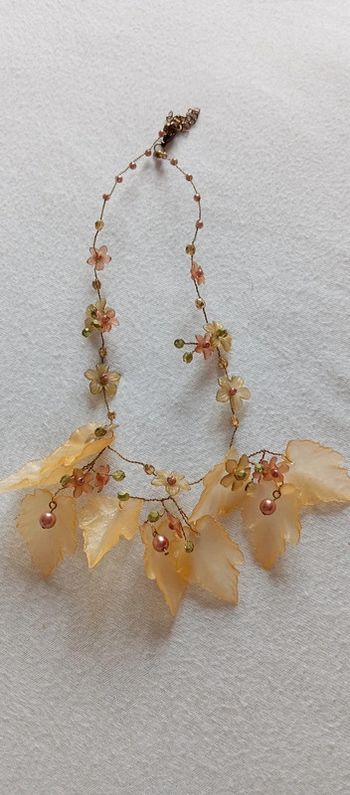 Collier feuilles et fleurs vintage