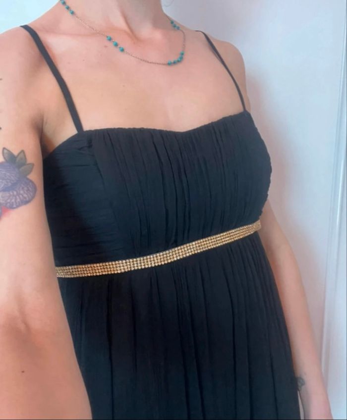 Robe longue noire 100% soie Maison 123 T36 - photo numéro 3