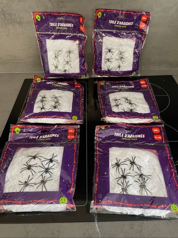 Halloween lot de 6 toiles d’araignée