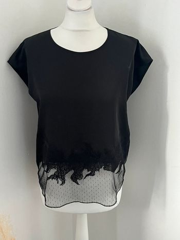 Blouse noire et dentelle The Kooples XS