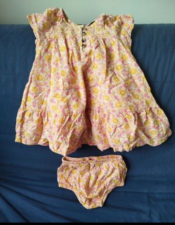 Robe fleur jaune rose