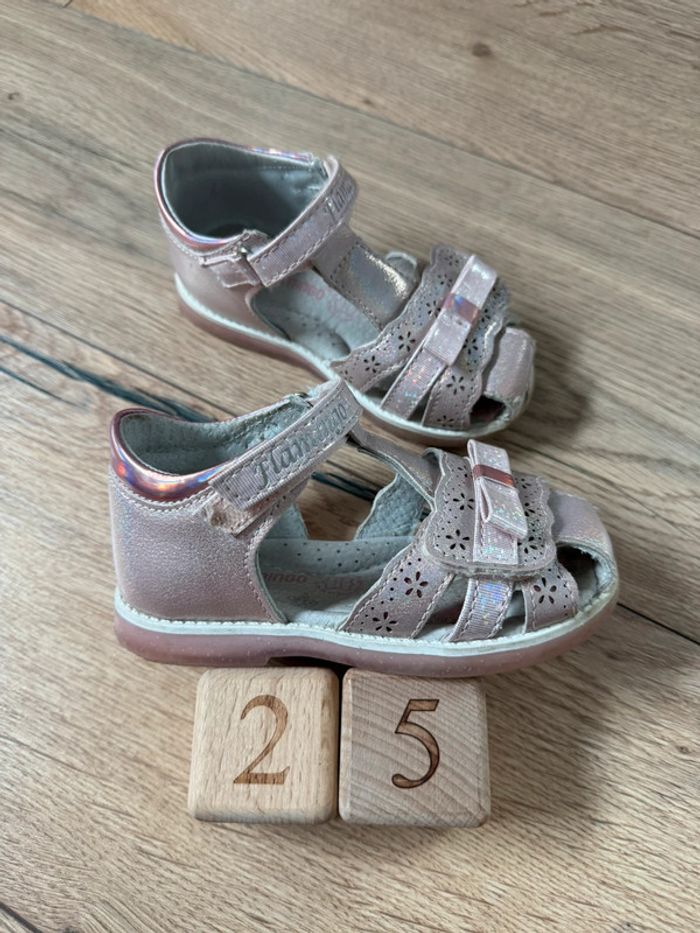 Paire de sandales rose pailletées fille 25 Flamingo