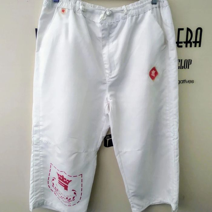 Pantacourt léger homme été blanc et rouge Rivaldi - photo numéro 4