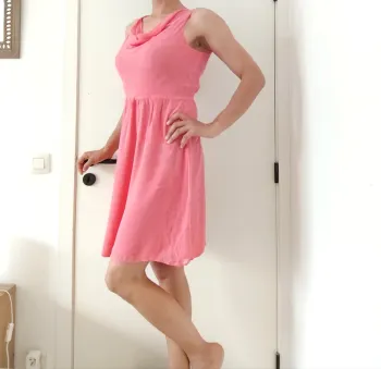 Belle robe d'été légère rose bonbon 1.2.3. Paris 100% soie