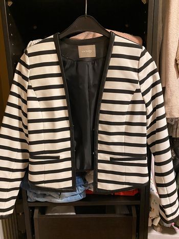 Blazer blanc/noir rayé