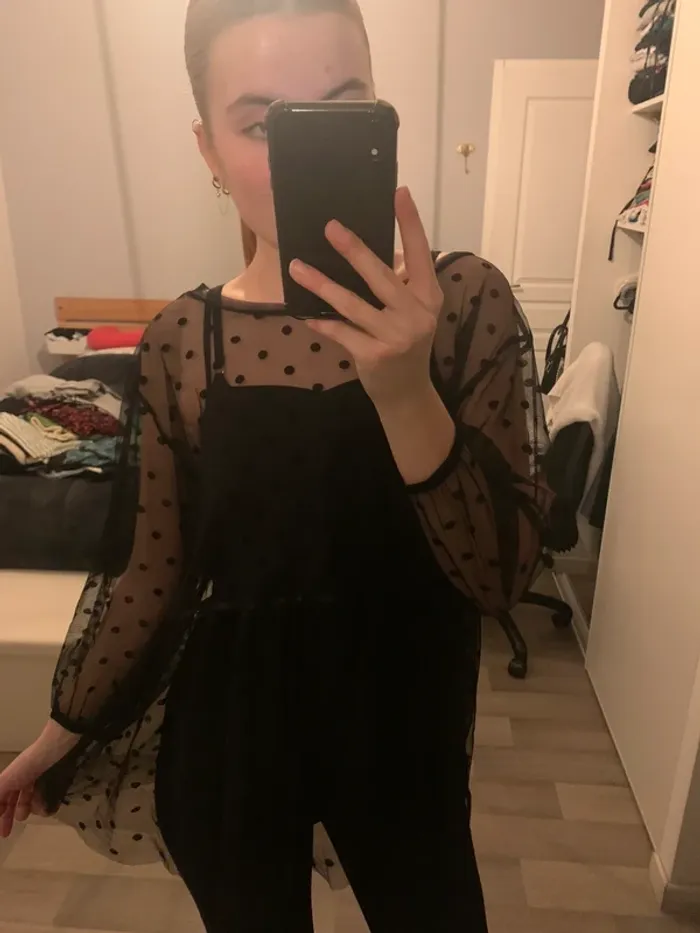 Top transparent avec pois - photo numéro 2