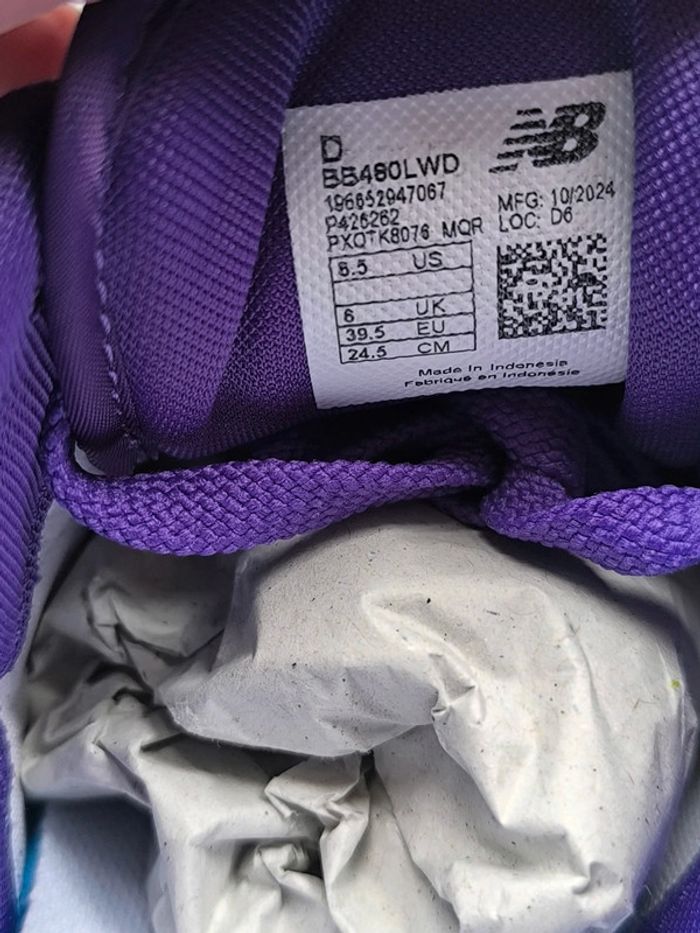 Baskets New Balance 480 violette pointure 39.5 neuves avec boîte - photo numéro 9