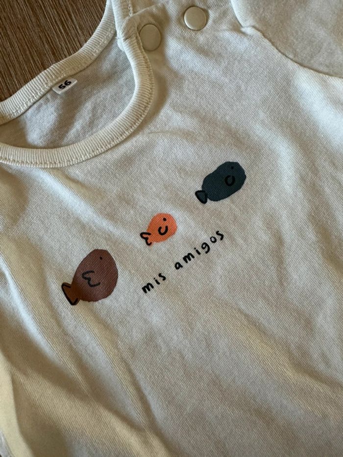 T-shirt crème poissons - photo numéro 2