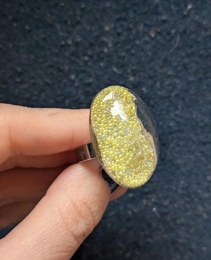 Bague ovale en verre style pylônes - photo numéro 2