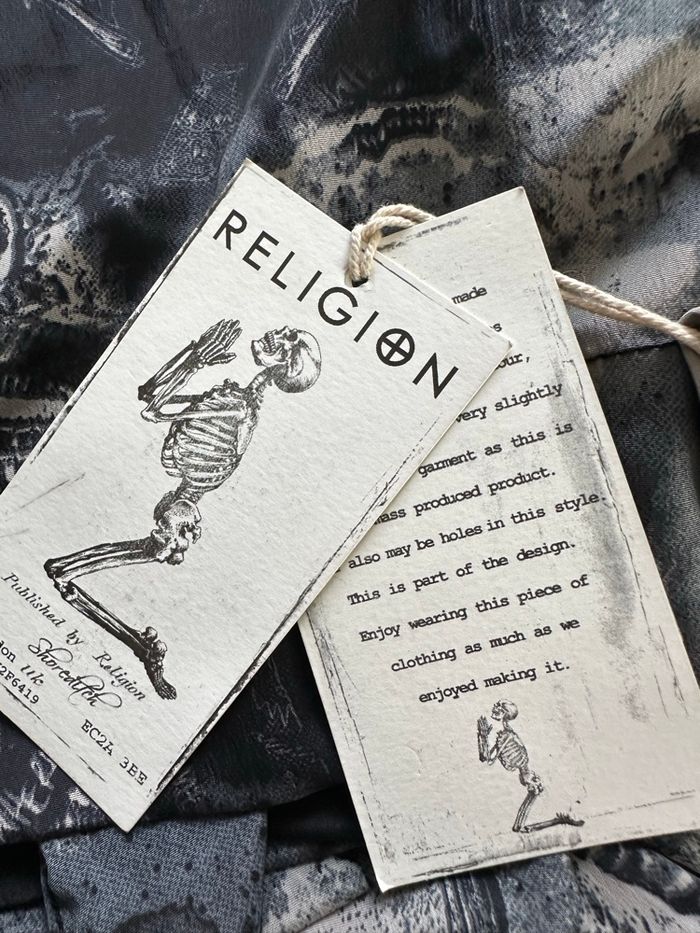 Robe bariolée noire et grise tulle mesh neuve Religion T34 XS - photo numéro 5