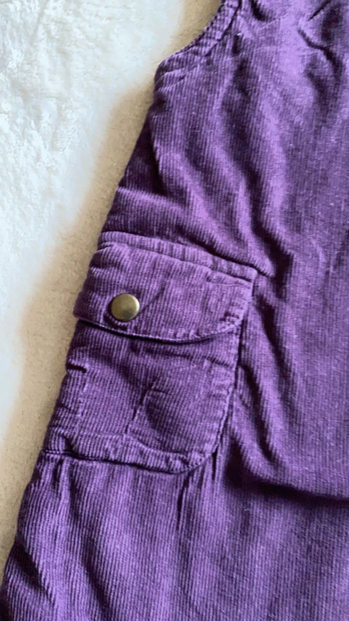 Robe hiver velours côtelé - violet - photo numéro 2