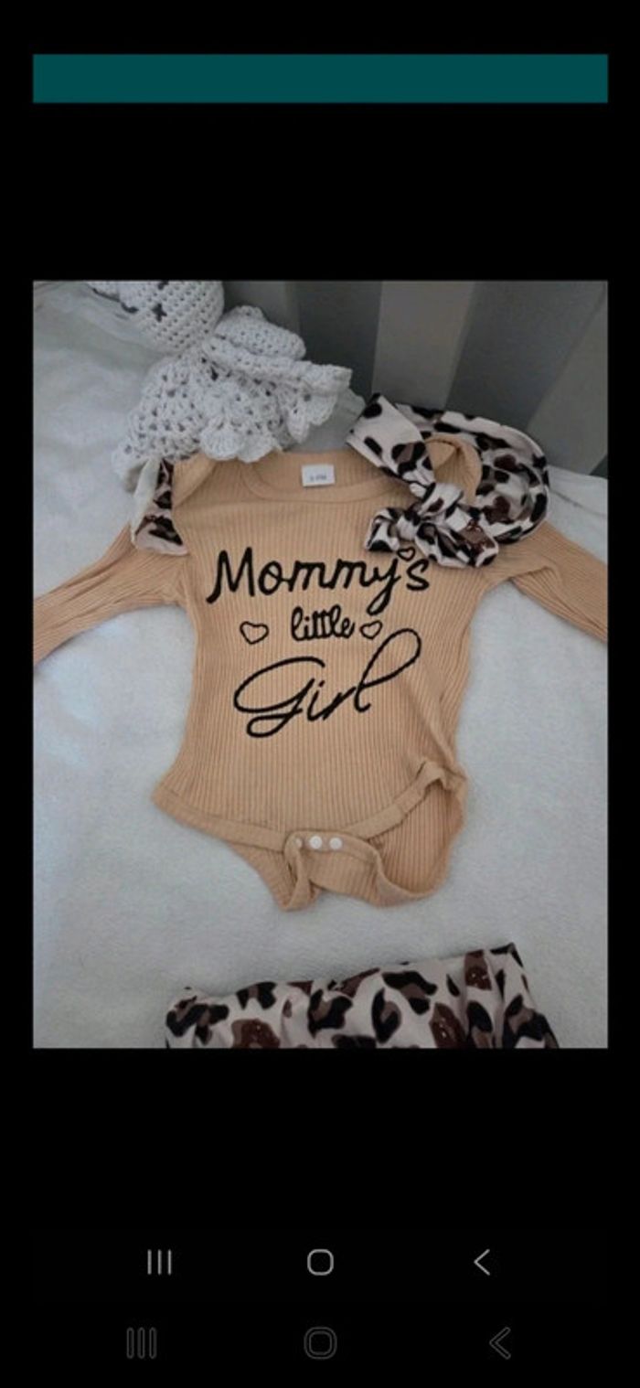 Ensemble 6 mois fille leopard Body pantalon - photo numéro 3
