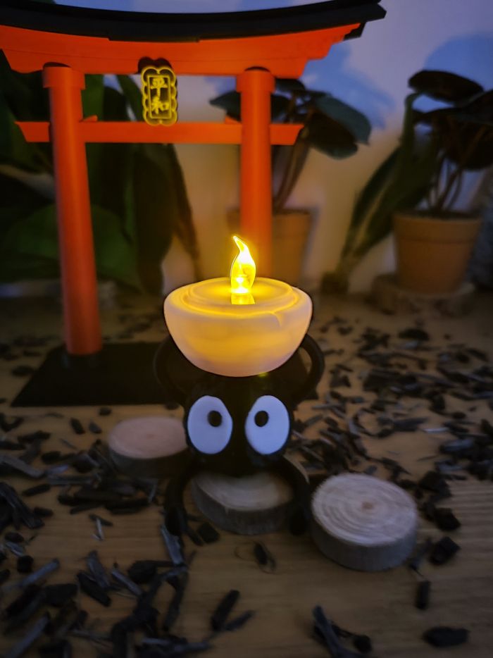 Lot d'un torii et d'une bougeoir Susuwatari Ghibli, studio Ghibli, japon, kodama - photo numéro 9