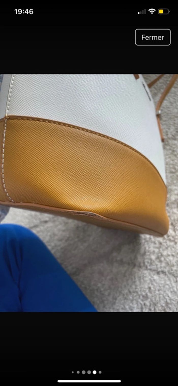 Sac à main blanc et montarde - photo numéro 6