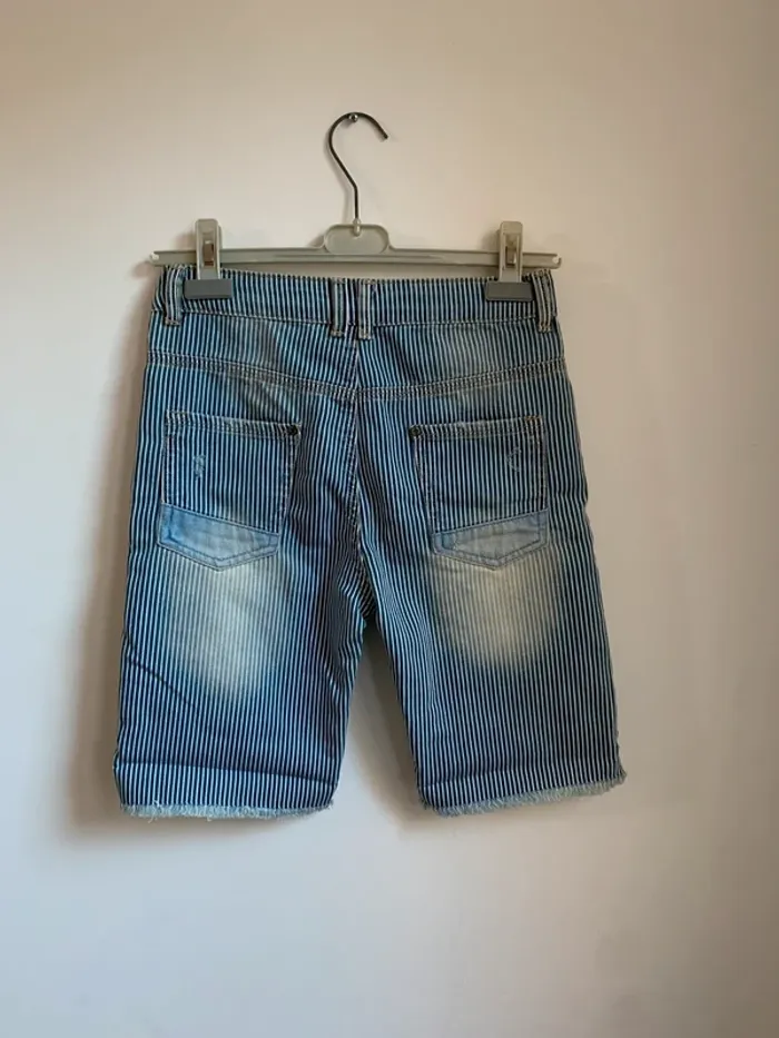 Short en jean rayé style usé – Denim Co – 12/13 ans - photo numéro 3