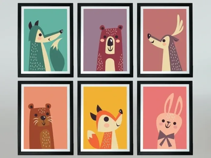 Affiches “Animaux colorés” pour chambre enfant - photo numéro 3