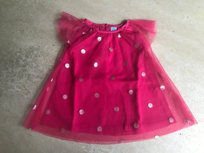 ROBE "TEX" FUCHSIA EN TULLE - TAILLE : 6 MOIS