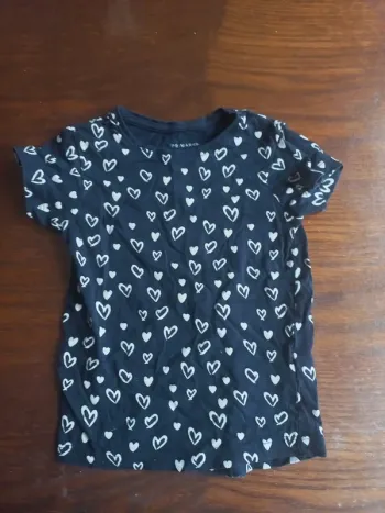 T-shirt bleu à cœurs Primark 4ans 104cm