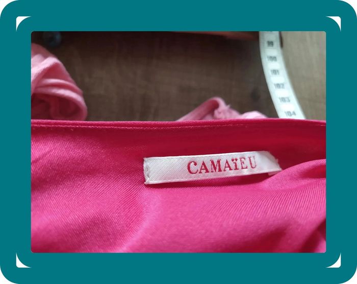 Robe sans manche fluide rose fushsia à volants Camaieu - photo numéro 6