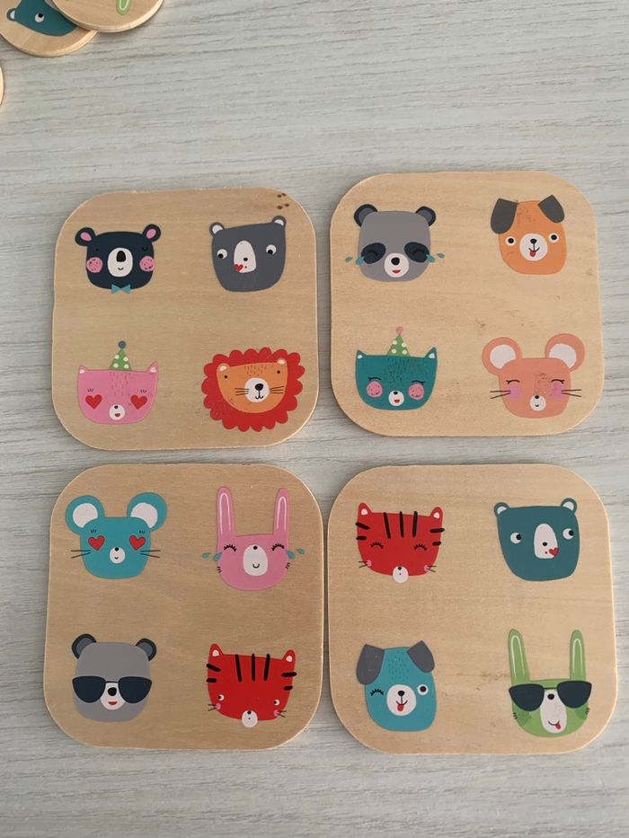 Loto des animaux en bois multicolore