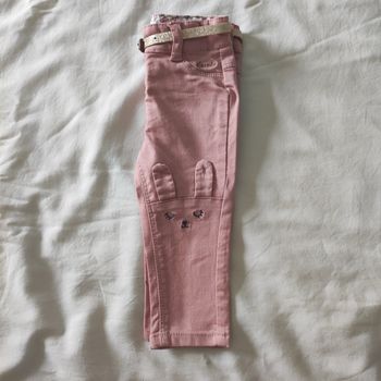 Pantalon bébé Creeks 6 mois rose avec ceinture