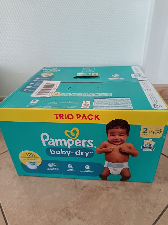 174 couches pampers baby dry taille 2