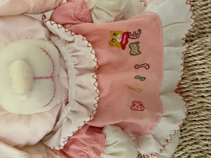 Peluche Puffalump chien rose robe fleurs Kiss me GERCA - photo numéro 3