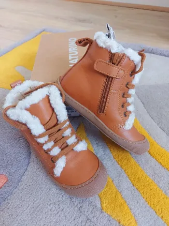 Bottines Naturino Bebay ZIP cognac écru 26