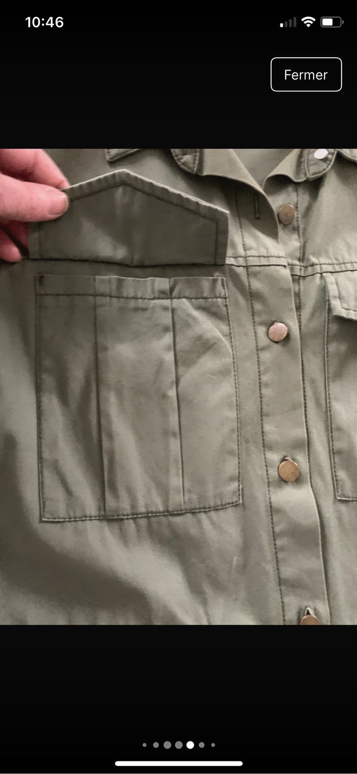 Veste kaki avec lien de serrage à la taille - photo numéro 9