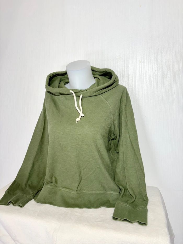 Sweat à capuche vert basic H&M - Taille S - photo numéro 2