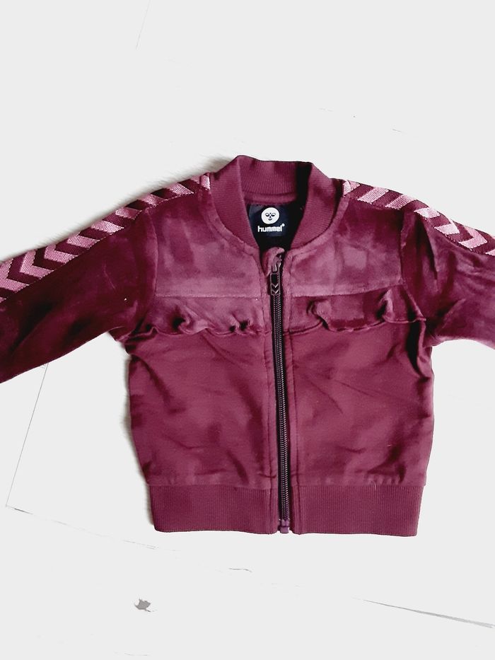 Vêtement bébé fille veste gilet Hummel velours violet 6 mois - photo numéro 2