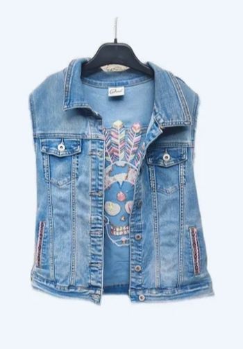 Veste en jean sans manche 