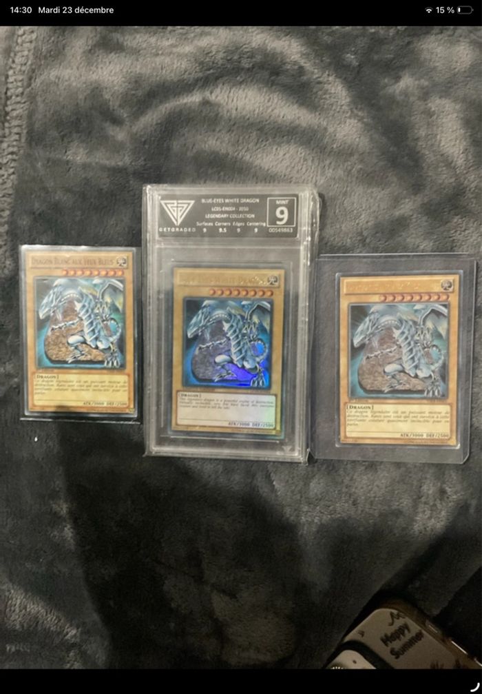 Carte rare Yu Gi oh 1st édition dragon blanc aux yeux bleue gradée chez getgraded