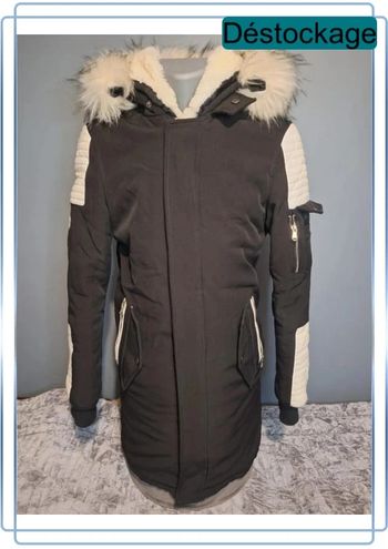 Blouson fourrure à capuche projet X - homme - noir et blanc - taille M (161)