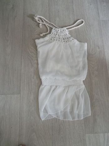 Tunique BEST TIME voile doublée dos nu strass taille 40 TBE