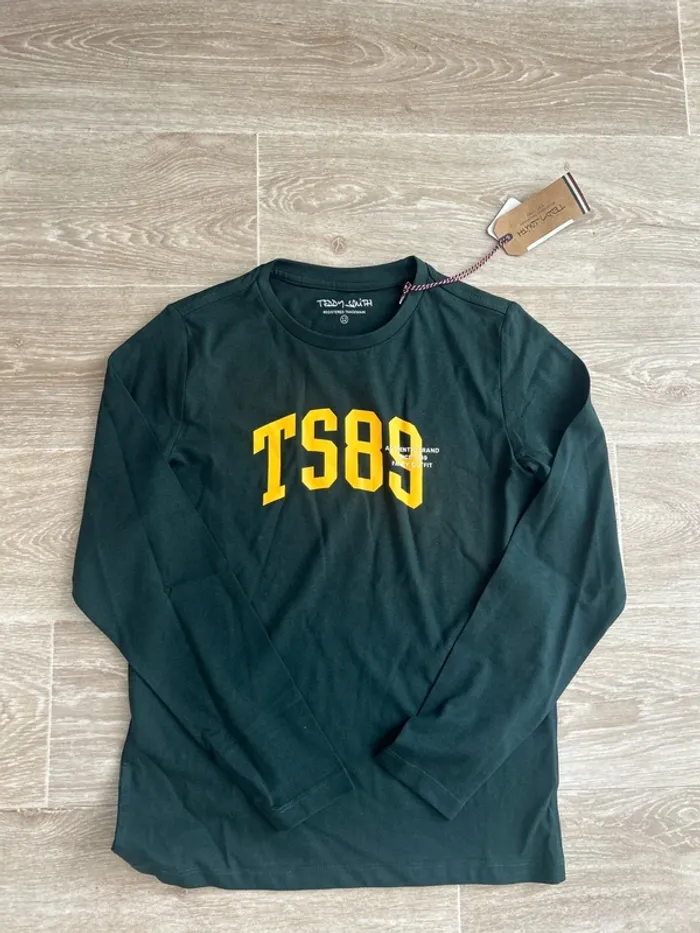 T-shirt à manches longues vert foncé Teddy Smith 12ans