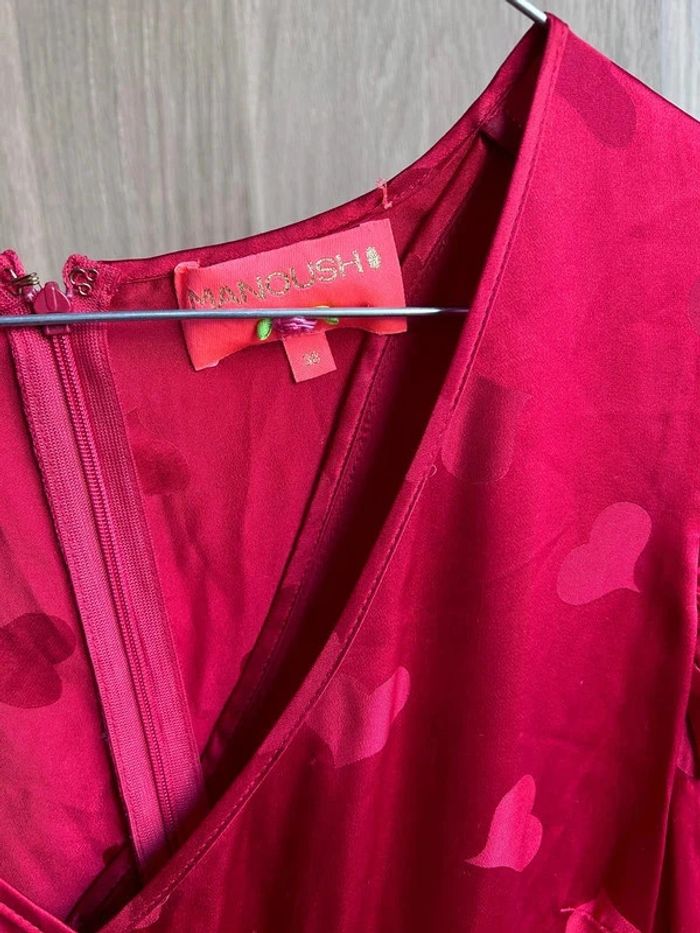 NEUVE Sublime robe 100%soie Manoush taille 38 rouge - photo numéro 4