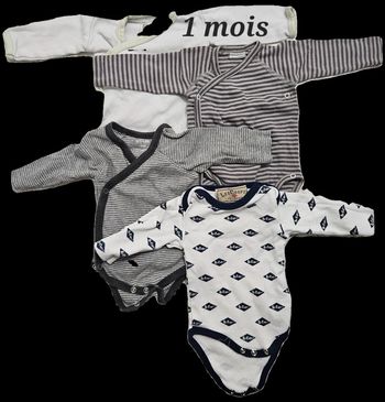 Lot de 4 bodys 1 mois
