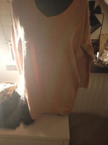 Pull femme rose et doré 38