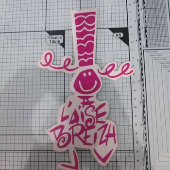 Autocollant bigoudène rose