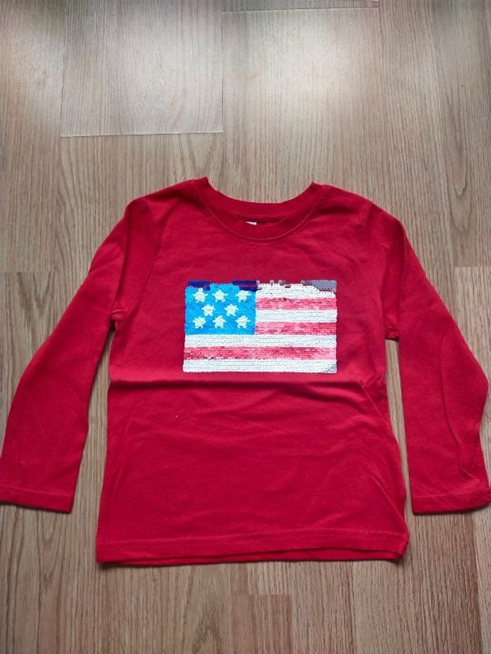 Sweat léger rouge Drapeau USA Sans marque