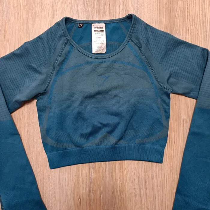 Hauts gymshark femme bleu xs teeshirt manches longues - photo numéro 2