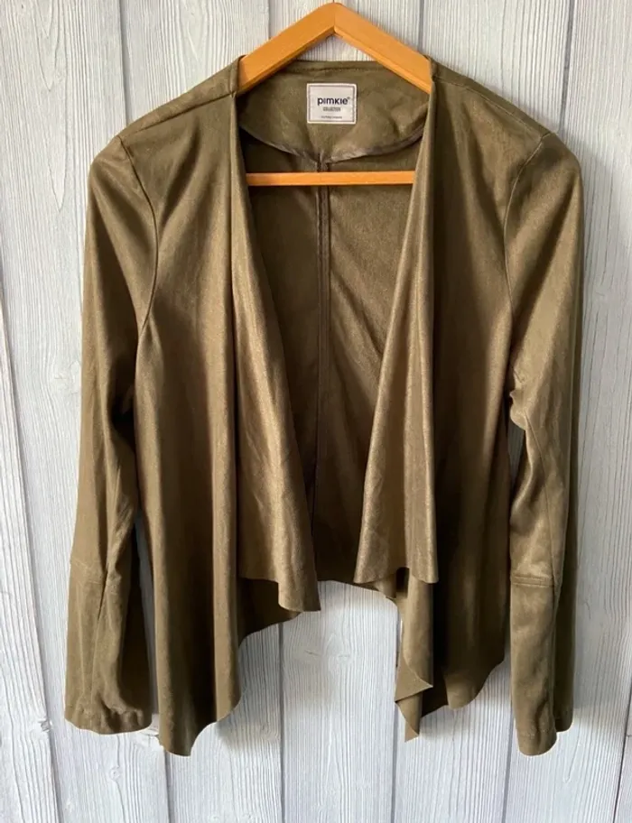 🤍 Veste blazer en suédine kaki Pimkie Taille M 🤍 - photo numéro 2