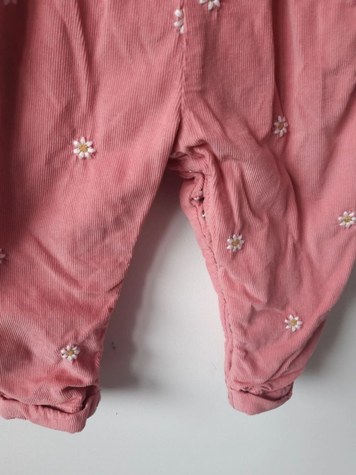 Ensemble Bébé fille 18 mois DPAM salopette velours et pull - photo numéro 5