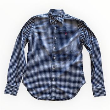 Chemise Polo Ralph Lauren carreaux bleu blanc logo brodé slim fit
