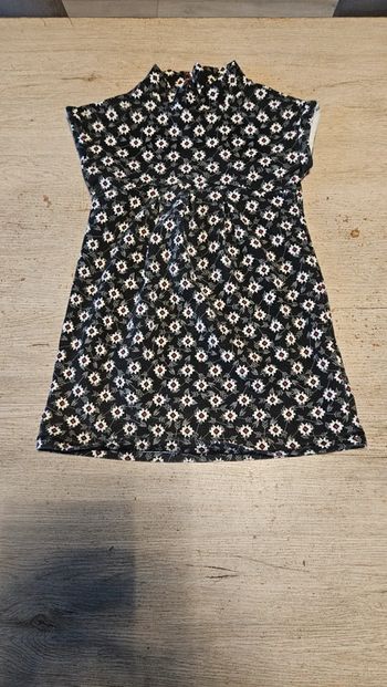 Robe courte à manches courtes, col montant, grise à dessin, Orchestra, 4 ans, nickel